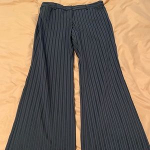 Express editor pants in black and grey stripe.